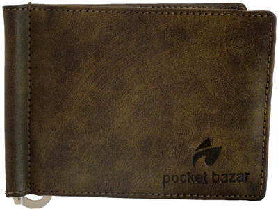 

pocket bazar Men Green Genuine Leather Money Clip(6 Card Slots)