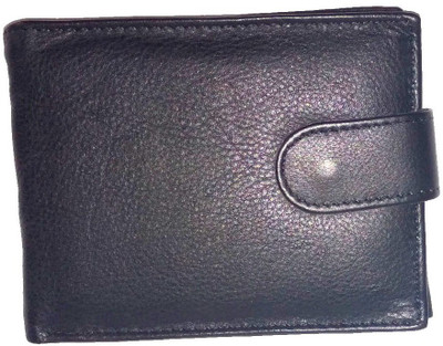 

HUSSAINS Men Black Genuine Leather Wallet(5 Card Slots)