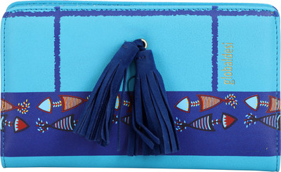 

Global Desi Women Blue Artificial Leather Wallet(14 Card Slots)
