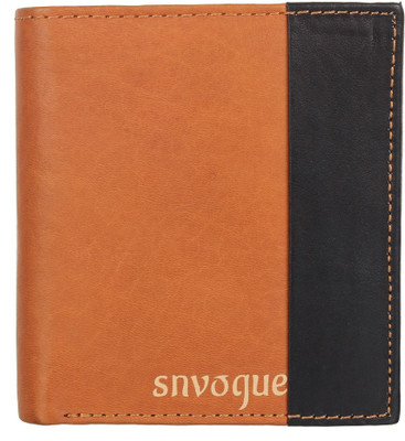 

SNVOGUE Men Casual Tan, Black Genuine Leather Wallet(8 Card Slots)