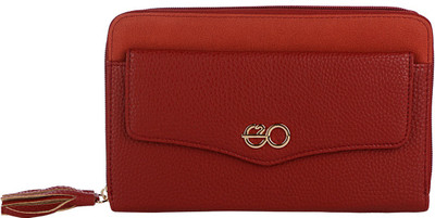 

E2O Fashion Women Red Fabric Wallet(11 Card Slots)