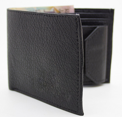 

flex boom Men Black Artificial Leather Wallet(10 Card Slots)
