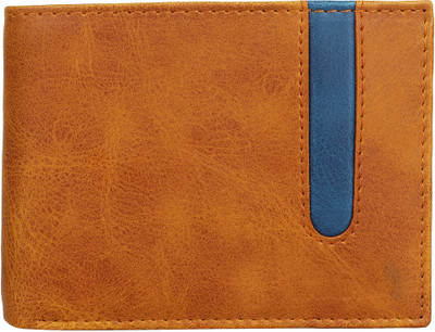

WAAO Men Tan, Blue Artificial Leather Wallet(4 Card Slots)