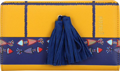 

Global Desi Women Yellow, Blue Artificial Leather Wallet(14 Card Slots)