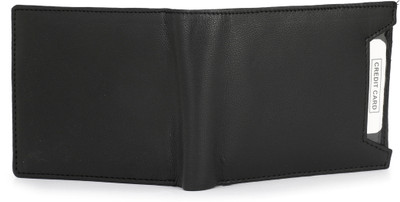 

U Carry Me Men Formal Black Genuine Leather Wallet(5 Card Slots)