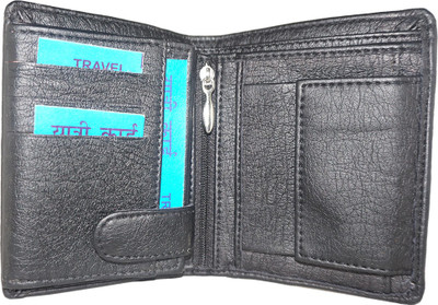 Fillincart Men Black Artificial Leather Wallet(9 Card Slots)