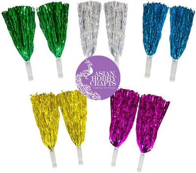 

AsianHobbyCrafts Pom Poms for Cheerleading, Celebrations, Sport Events, Party décor, Room décor etc. Color : Assorted: Pack of 10 : Size :10" Inches