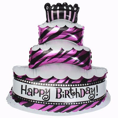 

Bash N Splash Printed Happy Birthday Cake Party Foil Balloon Balloon(Multicolor, Pack of 1)