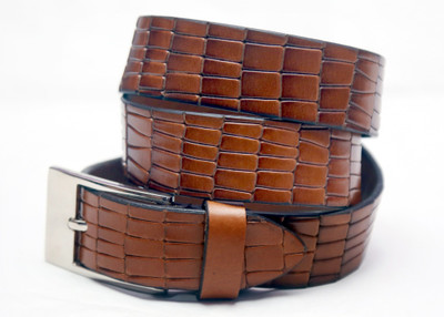 

INCHESpure leather Men Casual Tan Genuine Leather Belt, Tan 161#
