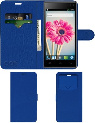 ACM Flip Cover for Lava Iris 504q+(Blue, Cases with Holder, Pack of: 1)