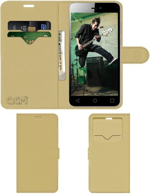 ACM Flip Cover for Micromax Canvas Spark 3 Q385(Gold, Cases with Holder, Pack of: 1)
