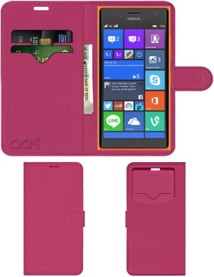 ACM Flip Cover for Nokia Lumia 730(Pink, Cases with Holder, Pack of: 1)