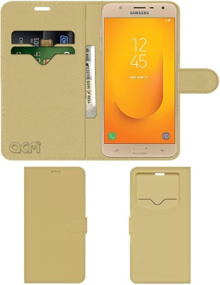 ACM Flip Cover for Samsung Galaxy J7 Duo 2018(Gold, Cases with Holder, Pack of: 1)