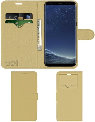 ACM Flip Cover for Samsung Galaxy S8(Gold, Cases with Holder, Pack of: 1)