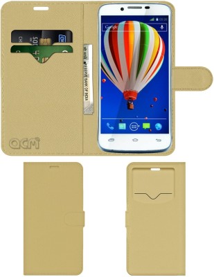 ACM Flip Cover for Lava Xolo Q1000(Gold, Cases with Holder, Pack of: 1)