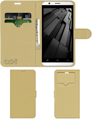 ACM Flip Cover for Intex Aqua Young(Gold, Cases with Holder, Pack of: 1)