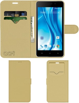 ACM Flip Cover for Lava X3(Gold, Cases with Holder, Pack of: 1)
