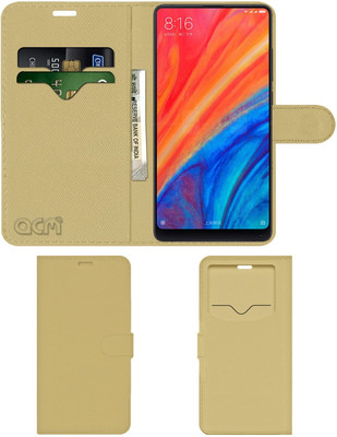 ACM Flip Cover for Mi Mix 2s(Gold, Cases with Holder, Pack of: 1)