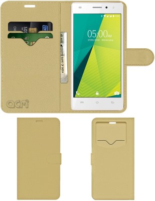 ACM Flip Cover for Lava X11 4g(Gold, Cases with Holder, Pack of: 1)