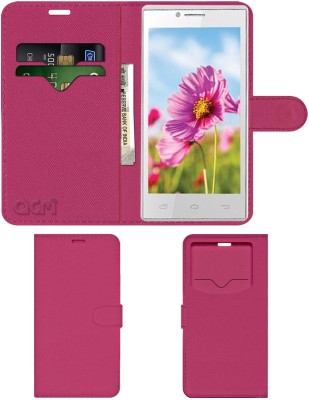ACM Flip Cover for Intex Aqua Q5(Pink, Cases with Holder, Pack of: 1)