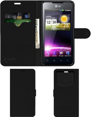 ACM Flip Cover for Lg Optimus 3d P275(Black, Cases with Holder, Pack of: 1)