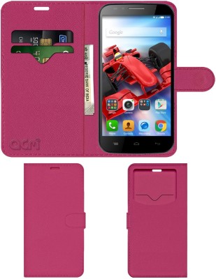 ACM Flip Cover for Panasonic Eluga Icon(Pink, Cases with Holder, Pack of: 1)