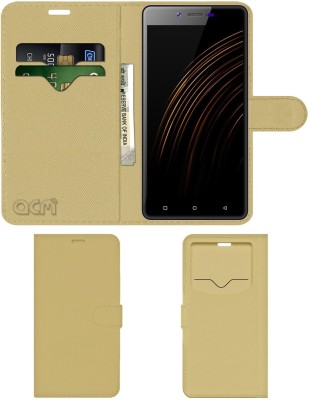 ACM Flip Cover for Swipe Elite Note 4g(Gold, Cases with Holder, Pack of: 1)