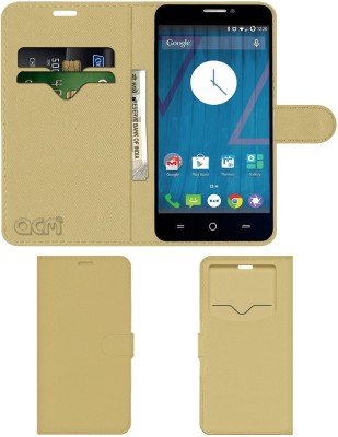 ACM Flip Cover for Micromax Yu Yureka A05510(Gold, Cases with Holder, Pack of: 1)