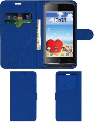 ACM Flip Cover for Intex Aqua Eco(Blue, Cases with Holder, Pack of: 1)