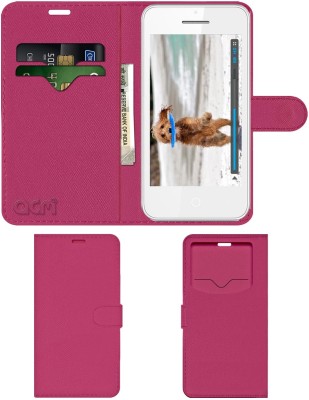 ACM Flip Cover for Intex Aqua Y2 Power(Pink, Cases with Holder, Pack of: 1)