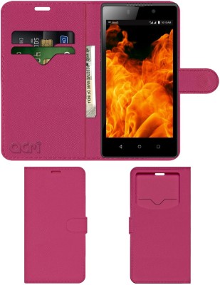ACM Flip Cover for Lyf Flame 8(Pink, Cases with Holder, Pack of: 1)