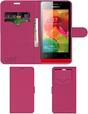 ACM Flip Cover for Panasonic T40(Pink, Cases with Holder, Pack of: 1)
