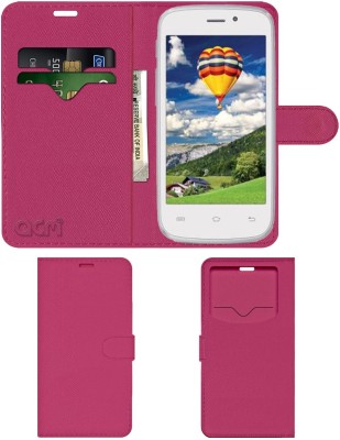 ACM Flip Cover for Iball Andi 4h Tiger Plus(Pink, Cases with Holder, Pack of: 1)