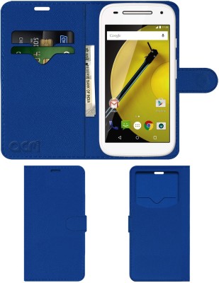 ACM Flip Cover for Motorola Moto E (2nd Gen) 4G(Blue, Cases with Holder, Pack of: 1)