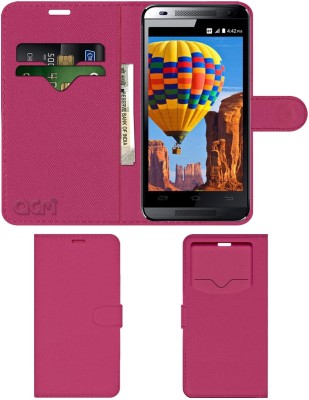 ACM Flip Cover for Micromax Fire 3 Q375(Pink, Cases with Holder, Pack of: 1)