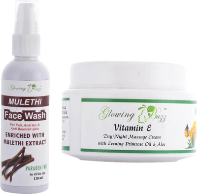 

Glowing Buzz Combo of mulethi facewash 110ml and vitamin e cream(Set of 2)