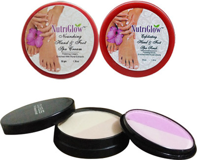 

NutriGlow Set of 1 Hand and foot scrub + 1 Hand and foot creme + 1 Compact( 5in 1)(Set of 3)