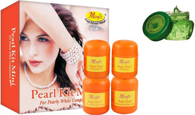

Nature's Essence Pearl Facial Kit - Mini Pack 180 g (Set of 4) with aloevera gel (450gm)(Set of 2)