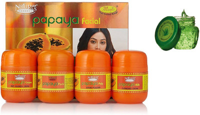 

Nature's Essence Papaya Facial Kit - Mini Pack(180 g + Free 65 ml Face Wash) 245 g with aloevera gel (450gm)(Set of 2)
