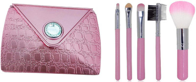 

AASA Diwali Gifts Combo of 5 Pcs Makeup Brush Set Cosmetic Brushes with Double-Sided Makeup Mirror for Travel Use for Your Sister Friends Wife(Set of 6)