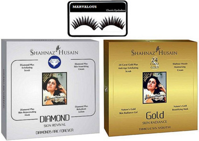 

Marvalous eyelashes with shahnaaz husain gold and diamond facial kiit(Set of 3)