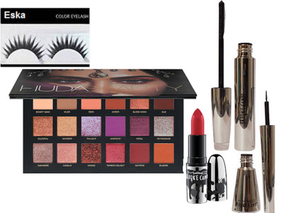 

eska Eyelashes , DESERT DUSK PALETTE & Brooke Candy Lipstick,Mascara & Eyeliner(Set of 5)