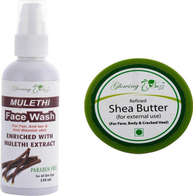 

Glowing Buzz Combo of mulethi facewash 110ml and shea butter(Set of 2)