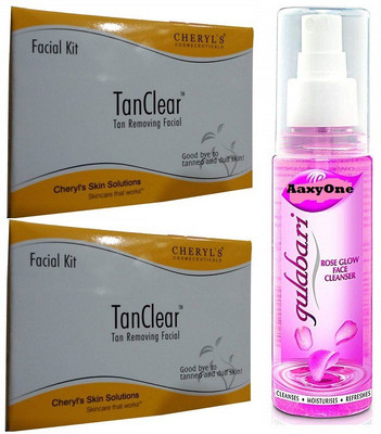 

Aaxyone Gulabari Rose Glow Cleanser & Cheryl Tan Clear Facial Kit Pack of 2 (50 Gm)(Set of 2)