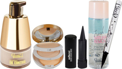 

Adbeni Foundation, Compact, Eyeliner Pen & Makeup Remover With Black Kajal(Set of 5)