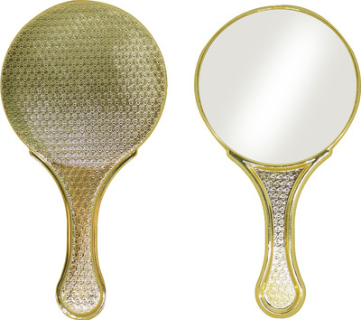 

BOXO Designer Mirror For Women And Girls, Makeup Mirror For Travel Use, Golden
