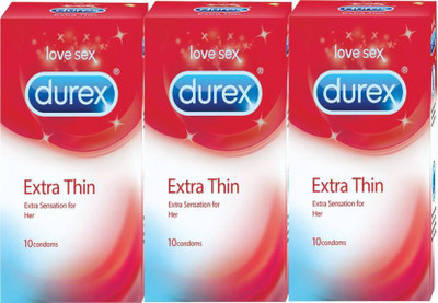 

Durex EXTRA THIN Condom(Set of 3, 30S)
