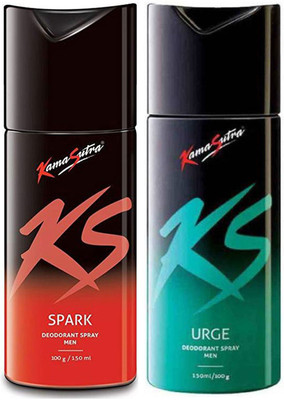 

KamaSutra One SPARK and One URGE Deodorant Spray - For Men(300 ml, Pack of 2)