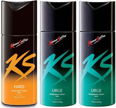 

KamaSutra One HARD and Two URGE Deodorant Spray - For Men(450 ml, Pack of 3)