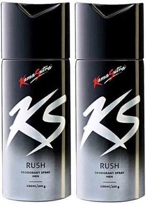 

KamaSutra Two RUSH Deodorant Spray - For Men(300 ml, Pack of 2)